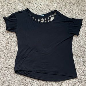 Black top with cutout back design size Medium